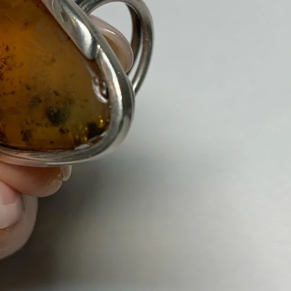 925 Sterling Silver and amber ring size7 / 052024-RG0050 B - Picture 8 of 10